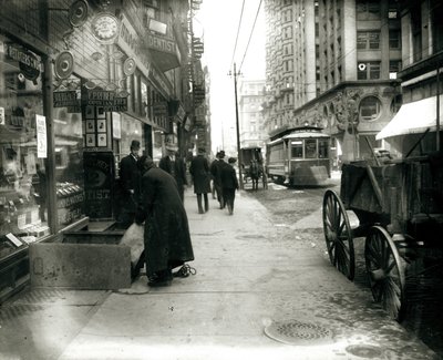 Bürgersteig auf der Olive Street, Blick nach Westen von der Seventh Street von Unbekannt Unbekannt